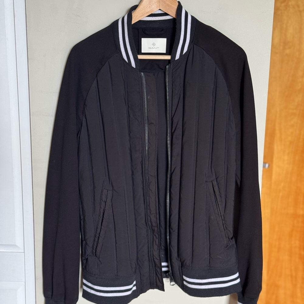 Gant Black Bomber Jacket with White Accents